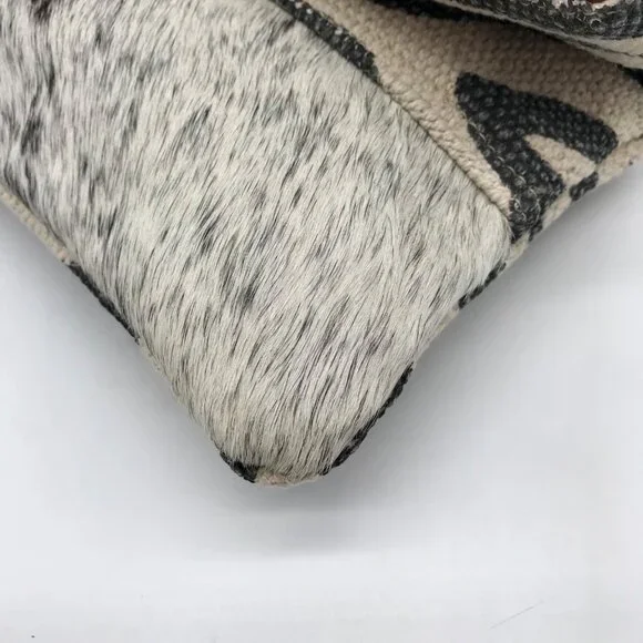 Bhrayna Zebra Design Fold Over Cotton & Leather Clutch - Picture 8 of 10